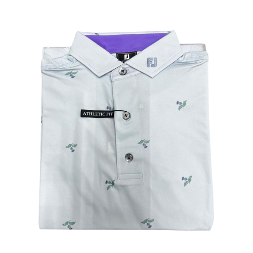 FOOTJOY THISTLE PRINT SELF COLLAR MEN'S SHIRT 24