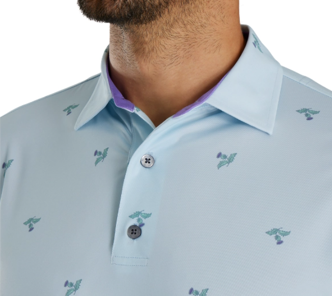 FOOTJOY THISTLE PRINT SELF COLLAR MEN'S SHIRT 24