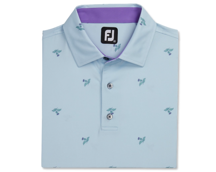 FOOTJOY THISTLE PRINT SELF COLLAR MEN'S SHIRT 24