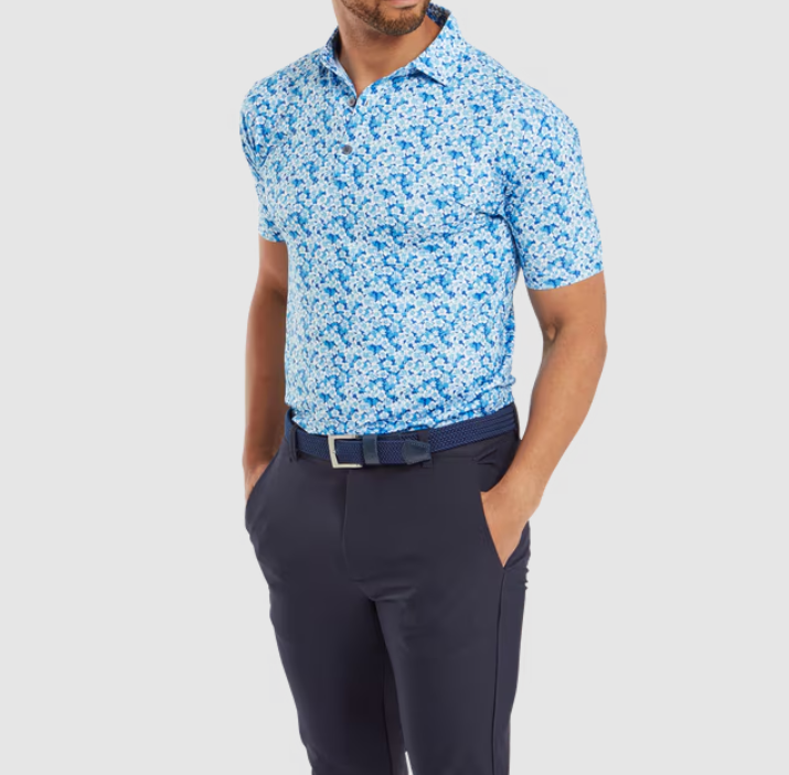 FOOTJOY PRIMROSE PRINT SELF COLLAR MEN'S SHIRT 24