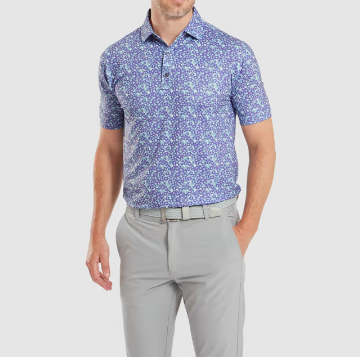 FOOTJOY PRIMROSE PRINT SELF COLLAR MEN'S SHIRT 24