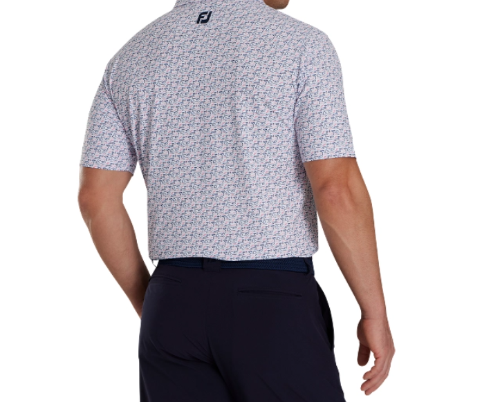 FOOTJOY GOLF COURSE DOODLE PRINT SELF COLLAR MEN'S SHIRT 24