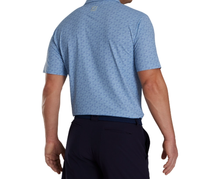 FOOTJOY GOLF COURSE DOODLE PRINT SELF COLLAR MEN'S SHIRT 24