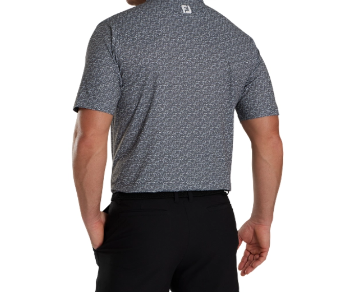 FOOTJOY GOLF COURSE DOODLE PRINT SELF COLLAR MEN'S SHIRT 24