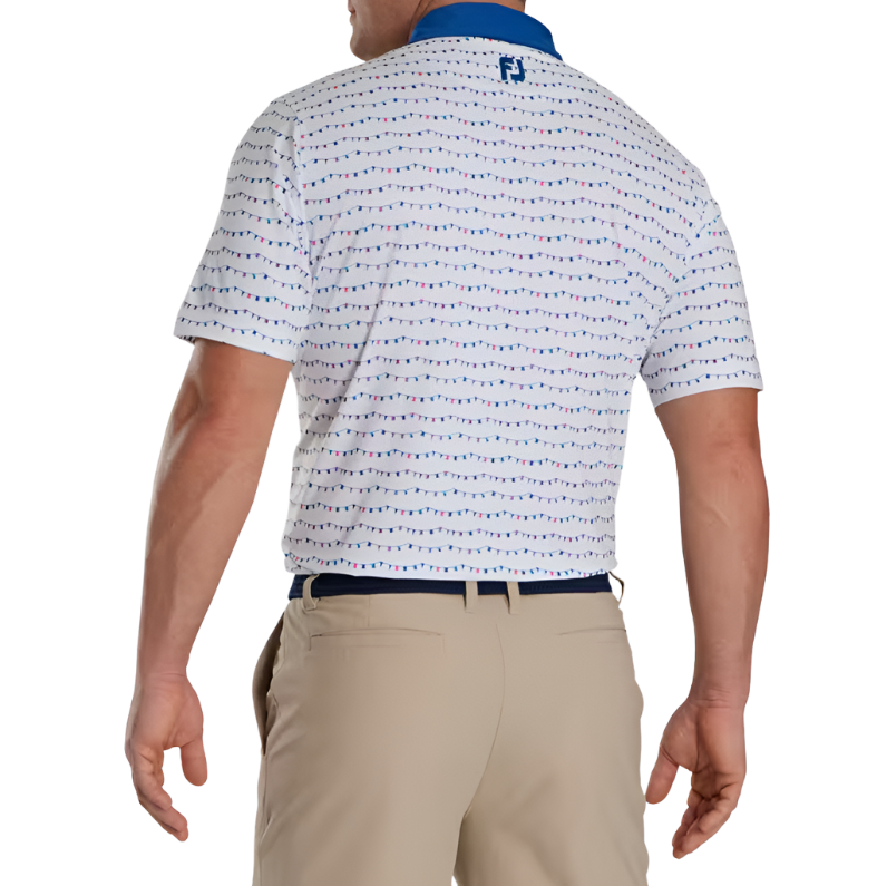 FOOTJOY FLAG BANNER PRINT SELF COLLAR MEN'S SHIRT 24