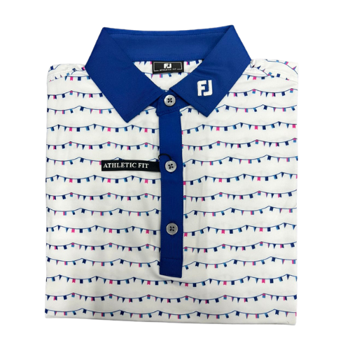 FOOTJOY FLAG BANNER PRINT SELF COLLAR MEN'S SHIRT 24