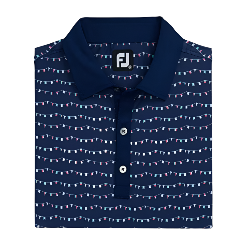 FOOTJOY FLAG BANNER PRINT SELF COLLAR MEN'S SHIRT 24