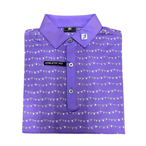 FOOTJOY FLAG BANNER PRINT SELF COLLAR MEN'S SHIRT 24