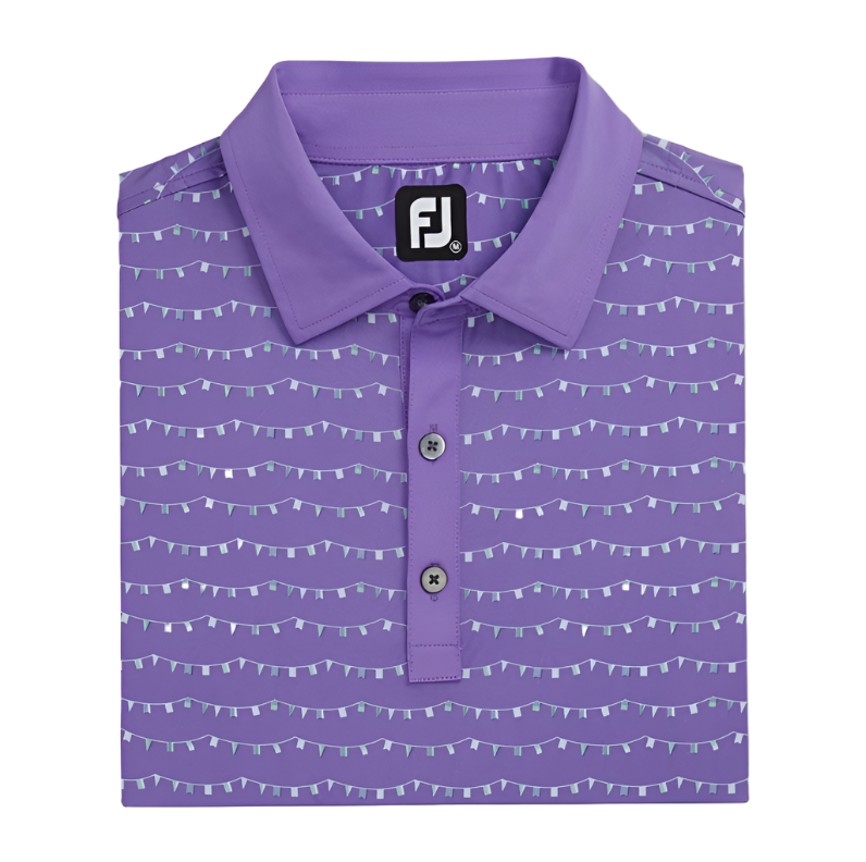 FOOTJOY FLAG BANNER PRINT SELF COLLAR MEN'S SHIRT 24