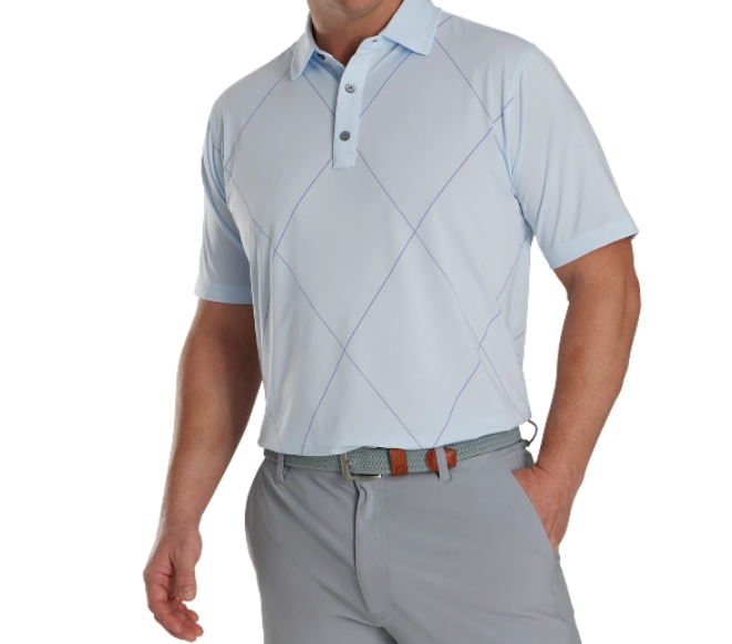 FOOTJOY RAKER PRINT SELF COLLAR MEN'S SHIRT 24