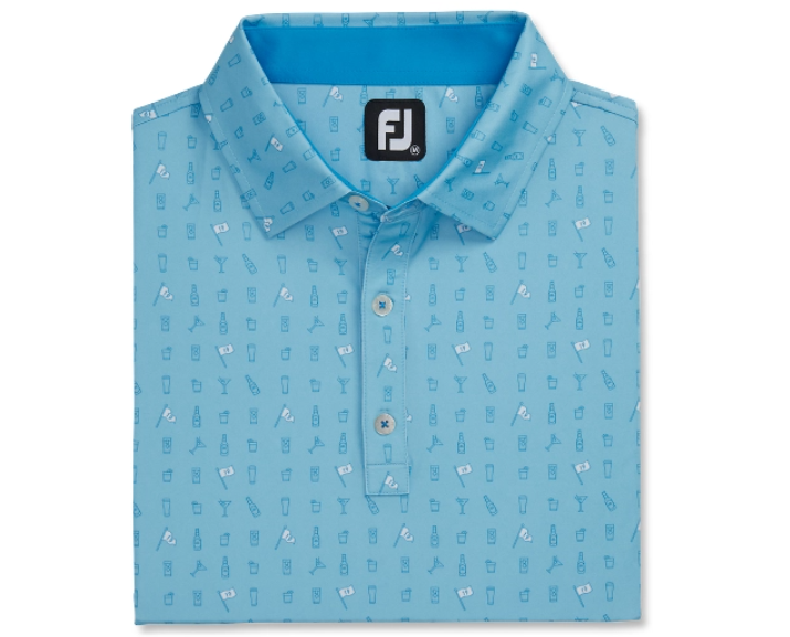 FOOTJOY 19TH HOLE PRINT SELF COLLAR MEN'S SHIRT 24