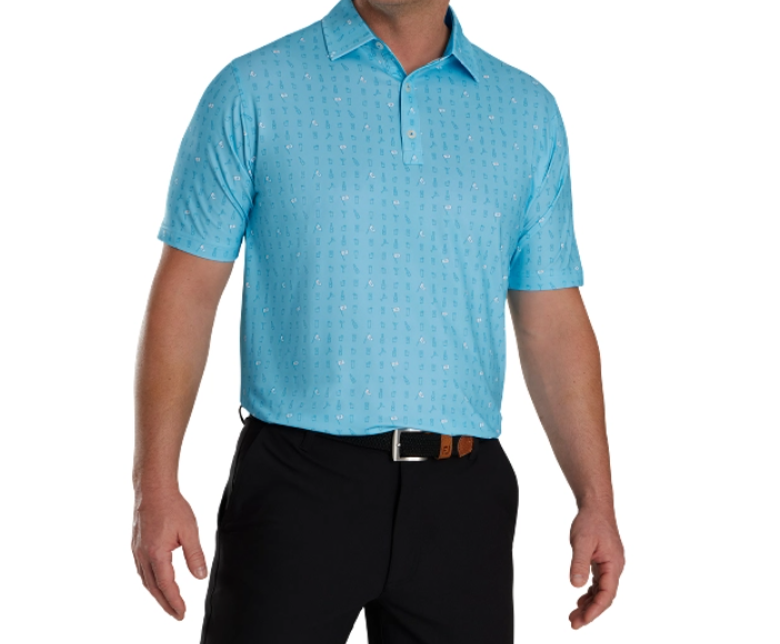 FOOTJOY 19TH HOLE PRINT SELF COLLAR MEN'S SHIRT 24