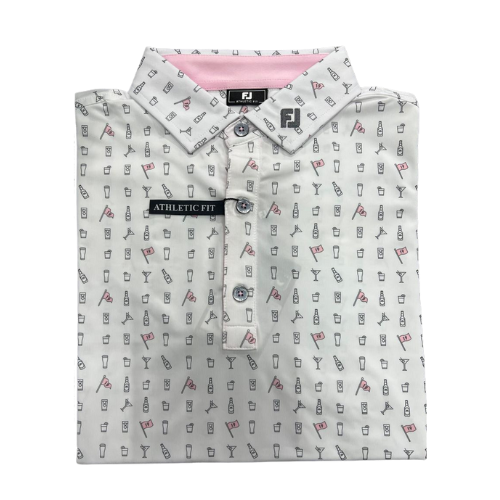 FOOTJOY 19TH HOLE PRINT SELF COLLAR MEN'S SHIRT 24