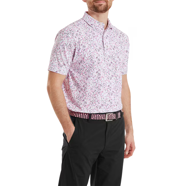 FOOTJOY WATERCOLOR FLORAL PIQUE POLO