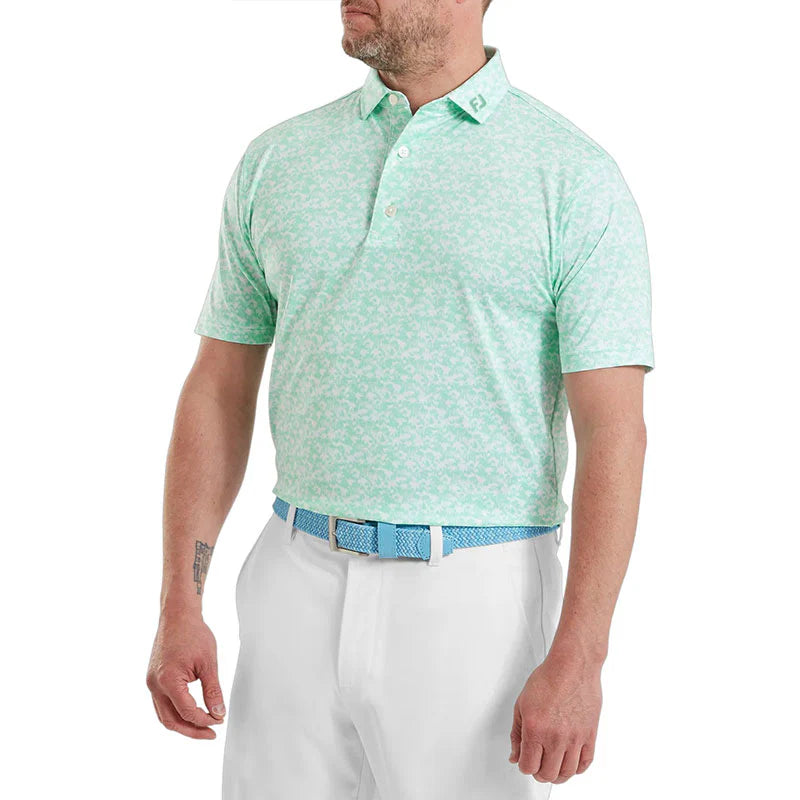 FOOTJOY HIDDEN PALM PRINT LISLE POLO