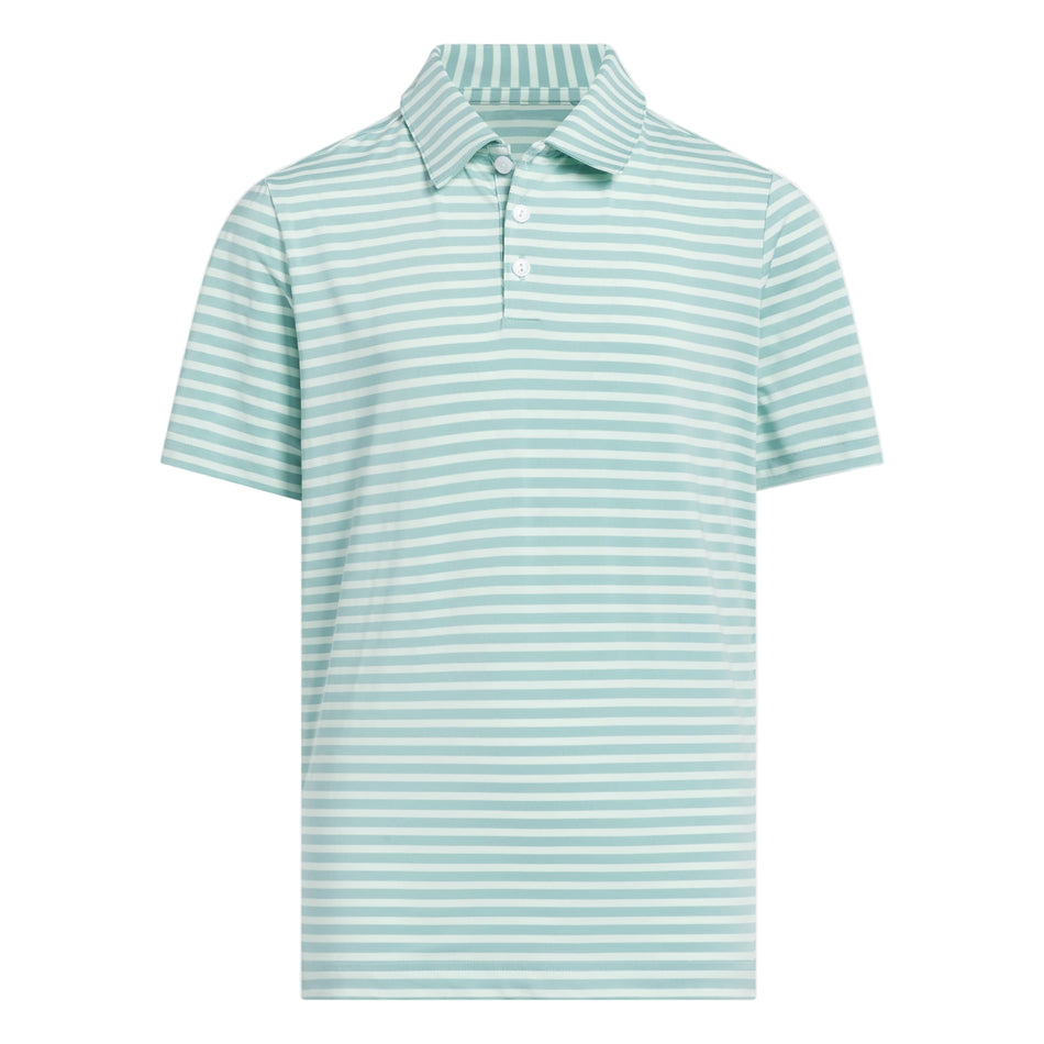 ADIDAS 25 BOYS PERFORMANCE STRIPED JUNIOR POLO SHIRT