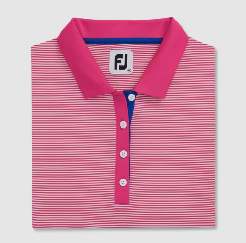 FOOTJOY CAP SLEEVE FEEDER STRIPE WOMEN'S SHIRT