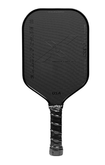 MAXBOLT PICKLEBALL BLACK FORCE II PADDLE 16MM CARBON FIBER SURFACE