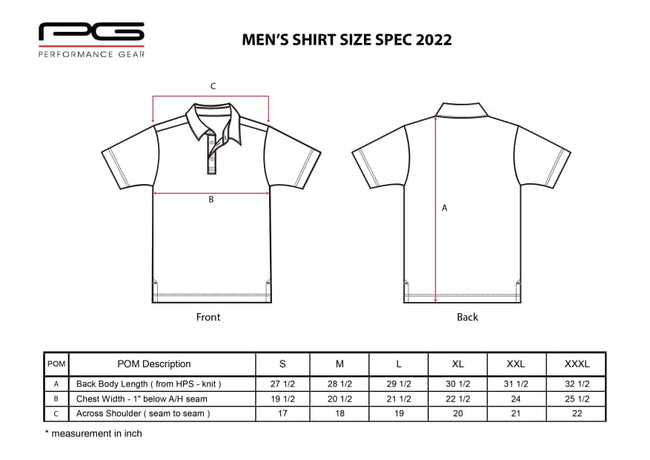 PG Performance Gear Men Golf Shirt PGVR2303 Pinnacle - Leonian Malaysia