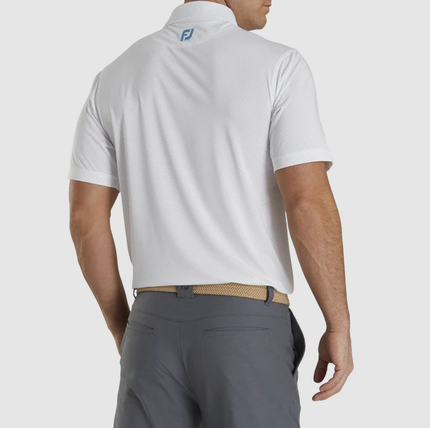 FOOTJOY STRETCH LISLE DOT PRINT SELF COLLAR SHIRT