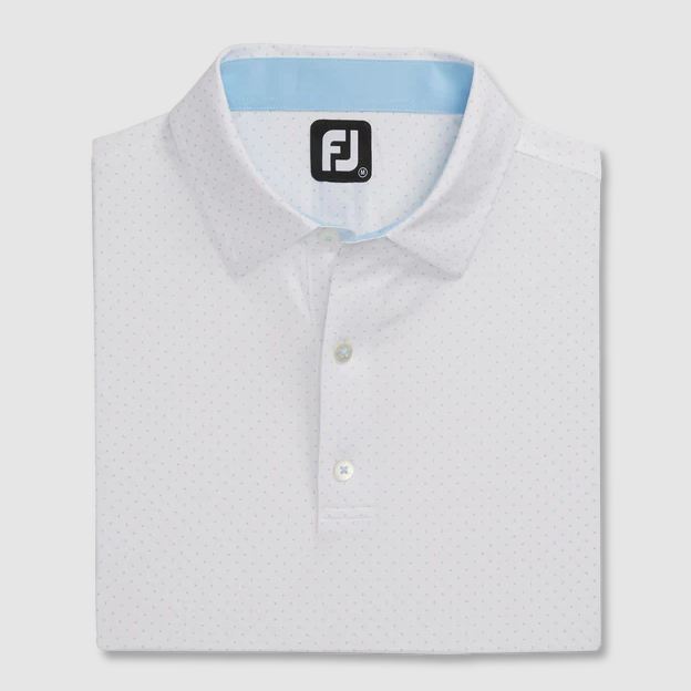 FOOTJOY STRETCH LISLE DOT PRINT SELF COLLAR SHIRT