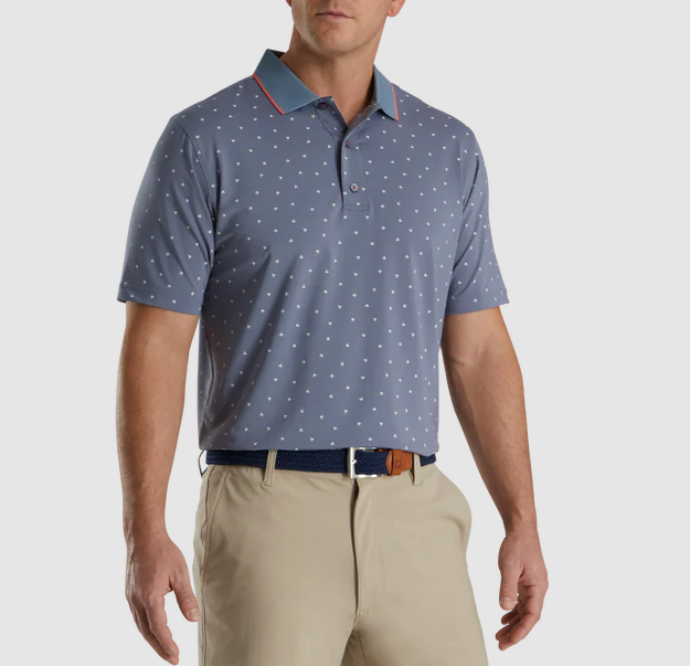 FOOTJOY PUSH PLAY PRINT LISLE KNIT - SELF COLLAR MEN'S SHIRT