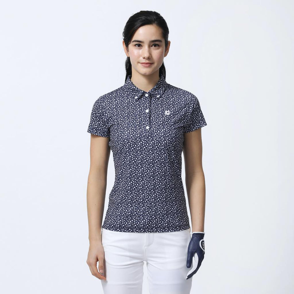 FOOTJOY SMALL FLOWER PRINT SHORT SLEEVE WOMEN'S SHIRT