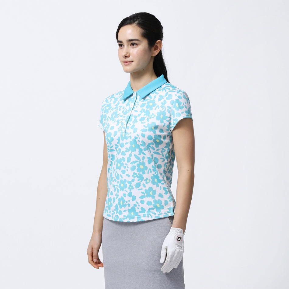 FOOTJOY FLOWER PRINT SHORT SLEEVE COOLING WOMEN'S SHIRT