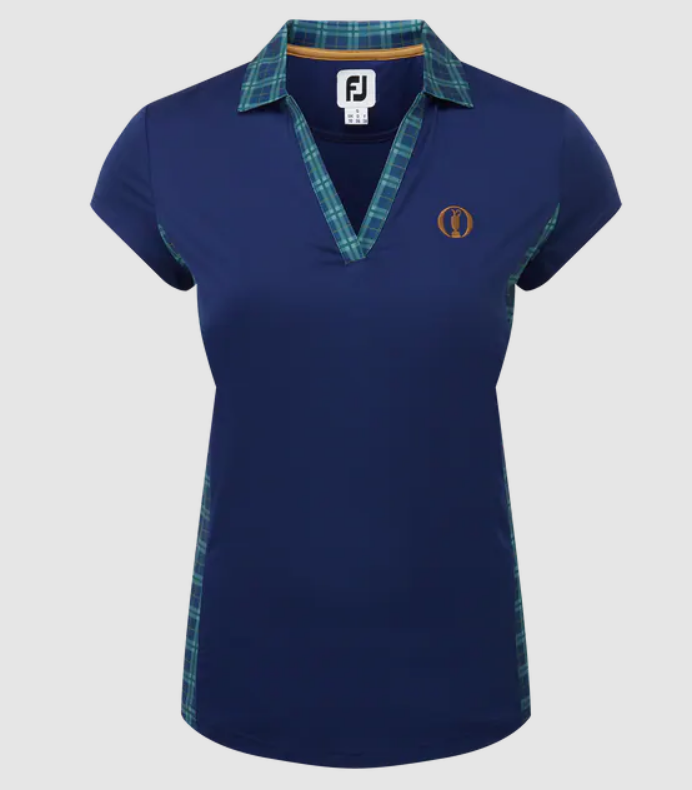 FOOTJOY THE OPEN LADIES CAP SLEEVE TARTAN SHIRT